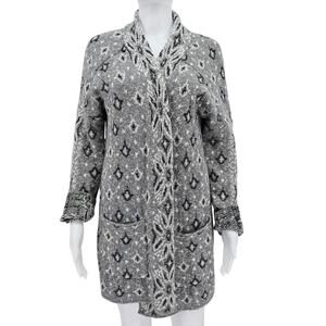 Lucky Brand Women's Caridgan Duster Sweater Gray M